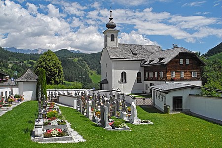 Church Saint Leonhard and clergy house in Forstau, Salzburg (state)