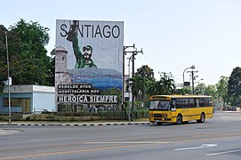 Propaganda billboard by roadway (2011)