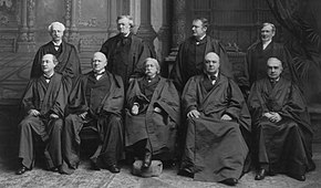 Photograph of the nine justices of the Fuller Court, 1899
