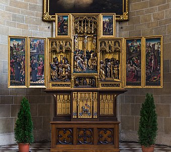 Flemish winged triptych at the Church of the Teutonic Order in Vienna, Austria