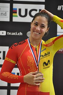 Tania Calvo beim Bahnrad-Weltcup in Apeldoorn: Bronzemedaille im Zeitfahren (2016)