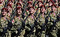 National Guard troops wearing maroon berets in the 2018 Moscow Victory Day Parade