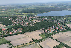 Aerial view with the Lake Bederkesa