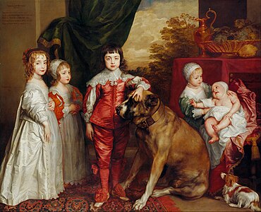 Anthony van Dyck The five eldest Children of Charles I of England with two dogs