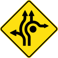 (MR-WDAD-5) Roundabout Directional Lanes (used in Western Australia and Darwin, Northern Territory)