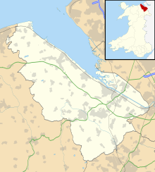 Map showing the location of Ogof Hesp Alyn