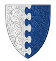 Diapering on the arms ("per pale nebuly argent and azure") as borne by the descendants of Rev. William Courtenay Thomas,[11] himself an agnatic descendant of Sir William ap Thomas.