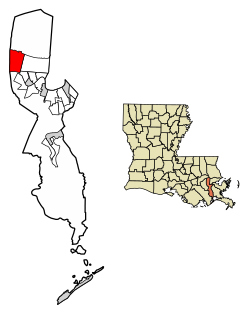 Location of Kenner in Jefferson Parish, Louisiana