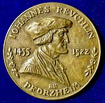 Johannes Reuchlin Medaille zum 400. Todestag 1922, Vorderseite