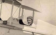 Latifa in a plane, 1933.