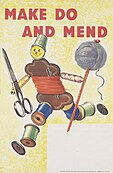 Make-Do and Mend promotional advertisement, c. 1943. Imperial War Museum, Board of Trade.