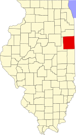 Iroquois County's location in Illinois