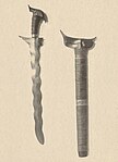 A Javanese sundang sword with wavy blade.