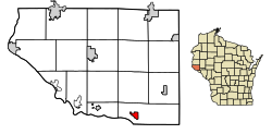 Location of Maiden Rock in Pierce County, Wisconsin.