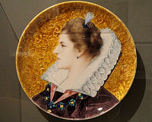 Plate painted by Raphaël Collin, Théodore Deck's workshop c. 1880
