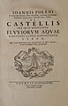 Title page to De Castellis per quae derivantur fluviorum aquae habentibus latera convergentia liber (1718)