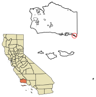 Location of Carpinteria in Santa Barbara County, California.