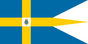 Royal standard of Sweden with the lesser coat of arms, used by other members of the Royal House.