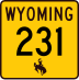 Wyoming Highway 231 marker