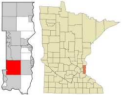 Location of the city of Woodbury within Washington County, Minnesota