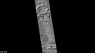 Cruls Crater, as seen by CTX camera (on Mars Reconnaissance Orbiter). Arrows indicate old glaciers.