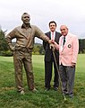 Sculptor Zenos Frudakis with his Arnold Palmer sculpture, Laurel Valley Golf Course