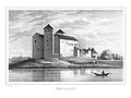 The castle drawn by Johan Knutson and published in Finland framställdt i teckningar [sv] in 1845