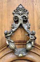 Door knocker of Avenue Kléber no. 21, Paris, France, unknown architect and sculptor, c. 1890