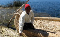 Indigenous fisherman from Lake Titicaca.