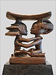 Headrest; by artists of the Luba people; 19th century; wood; height: 18.5 cm; Musée du quai Branly (Paris)[101]