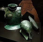 Archaic period hoplite armor set.