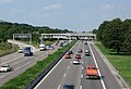 Autobahnkreuz München-Nord, über der A9 von Süden gesehen