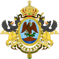 The arms of the Second Mexican Empire showing the imperial crown above