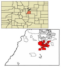Location of the Town of Castle Rock in Douglas County, Colorado