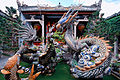 Dragon fountain at the back of the Cantonese Assembly Hall (Quảng Triệu). Hội An Ancient Town pagodas