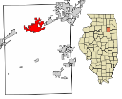 Location of Morris in Grundy County, Illinois.