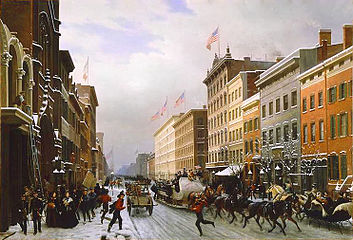 Broadway in Winter (1855)