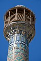 Detail of minaret and tile decoration from Safavid period