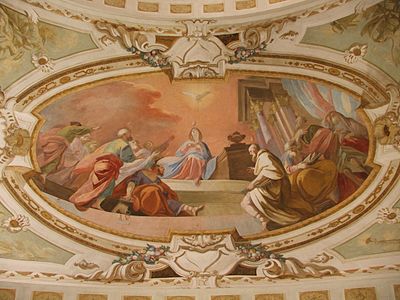 Freske mit der Szene Ausgießung des Heiligen Geistes