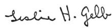 Signature of US DoD official Leslie Gelb, supervising editor of the Pentagon Papers