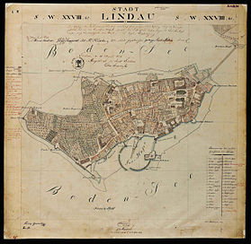 Karte der Insel Lindau von 1822