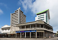 Reserve Bank of Fiji (tall building on the left) in Suva