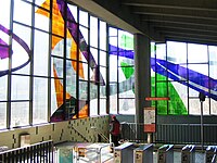 Abstract design by Marcelle Ferron at a Metro station in Montreal, Quebec, Canada