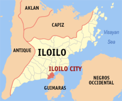 Map of Western Visayas particularly Iloilo with Iloilo City highlighted