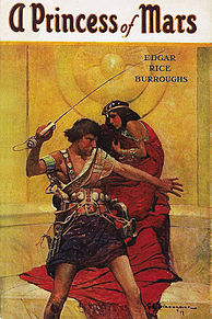 Cover illustration of Edgar Rice Burroughs's A Princess of Mars, 1917