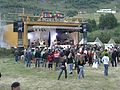 The crowd gathers to watch a rock band perform at the 2007 Riddu Riđđu festival.