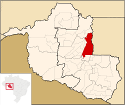Location of Ji-Paraná municipality in the State of Rondônia