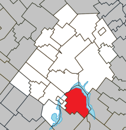 Location within Les Appalaches RCM.