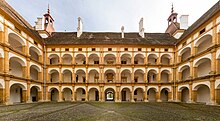 Eggenberg Palace courtyard Detail