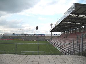 View of the north and east stands